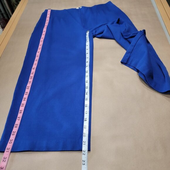 autres filles Size L Royal Blue Pull On Capri / Crop Stretch Pants Wide Leg, EUC - Picture 8 of 12